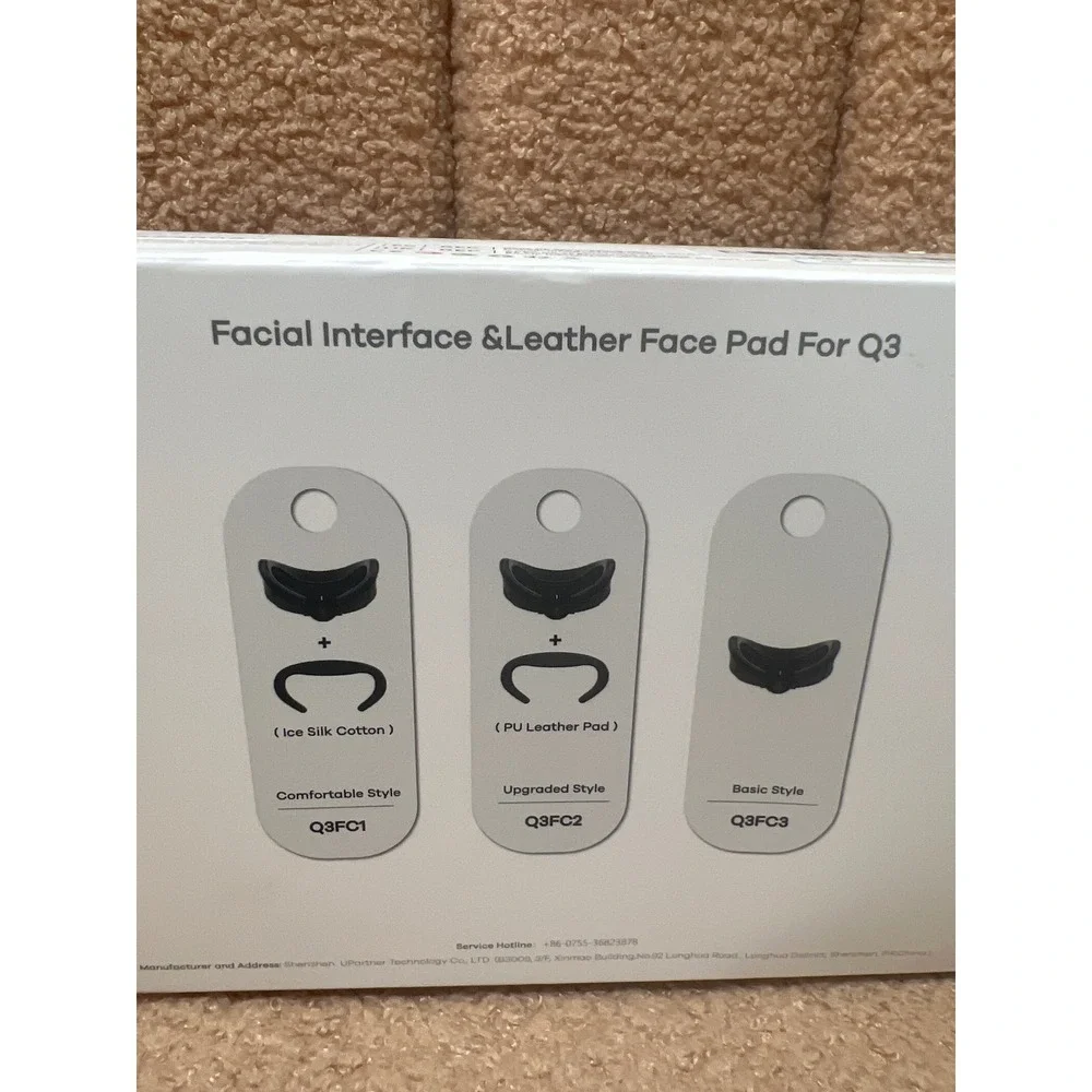AMVR Facial Interface and Leather Face Pad for Meta Quest 3 VR Q3FC1 Black